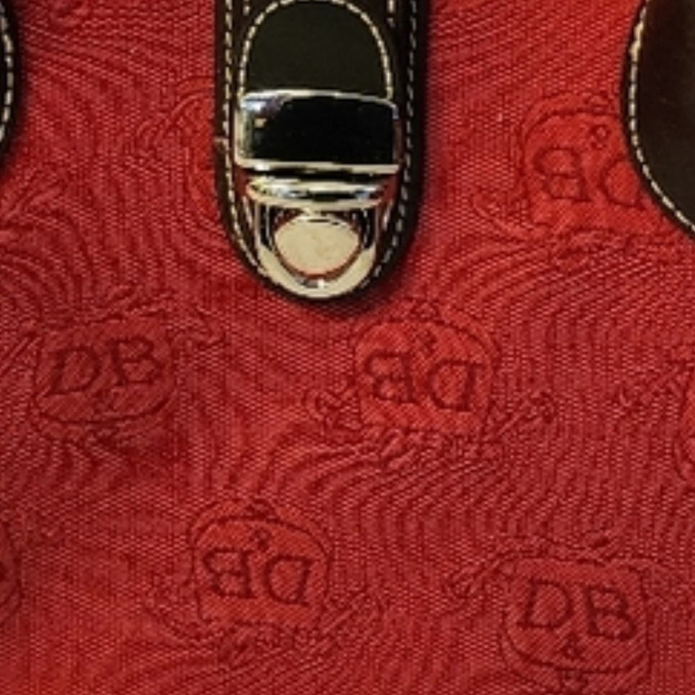D&B Red and Brown Canvas Satchel, Handbag, Totebag - Picture 6 of 6